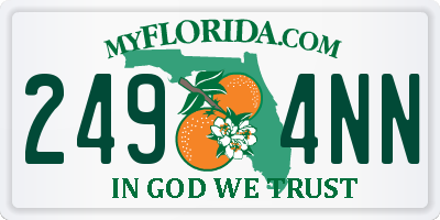 FL license plate 2494NN