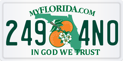 FL license plate 2494NO