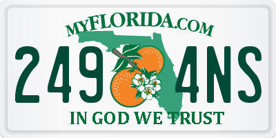 FL license plate 2494NS