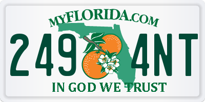 FL license plate 2494NT