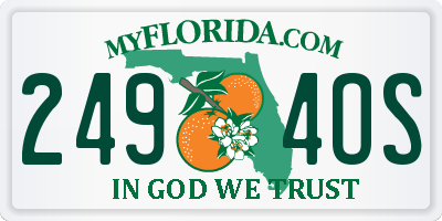 FL license plate 2494OS
