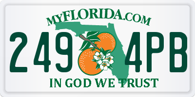 FL license plate 2494PB