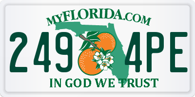 FL license plate 2494PE