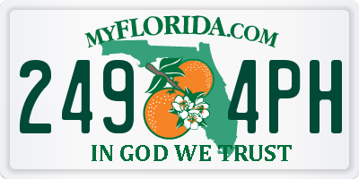 FL license plate 2494PH