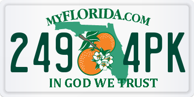 FL license plate 2494PK