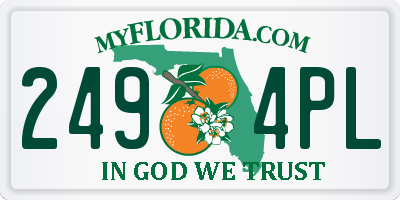 FL license plate 2494PL