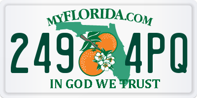 FL license plate 2494PQ