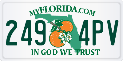 FL license plate 2494PV
