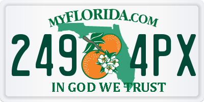FL license plate 2494PX