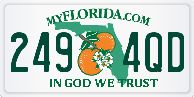 FL license plate 2494QD