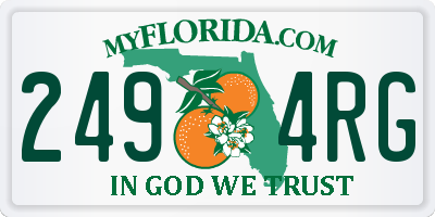 FL license plate 2494RG