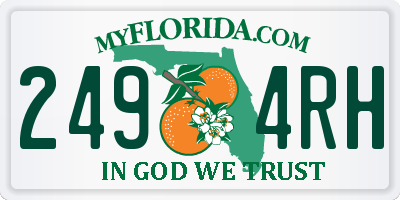 FL license plate 2494RH