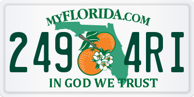 FL license plate 2494RI