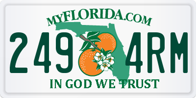 FL license plate 2494RM