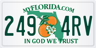 FL license plate 2494RV