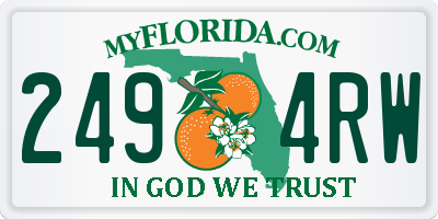 FL license plate 2494RW