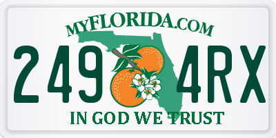 FL license plate 2494RX