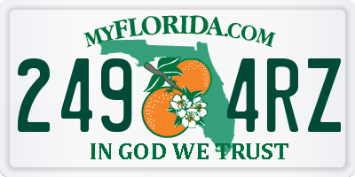 FL license plate 2494RZ