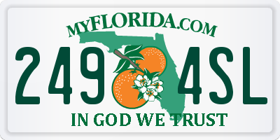 FL license plate 2494SL