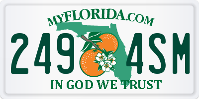 FL license plate 2494SM