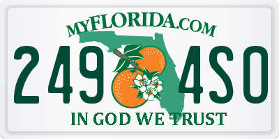FL license plate 2494SO