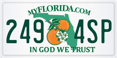 FL license plate 2494SP