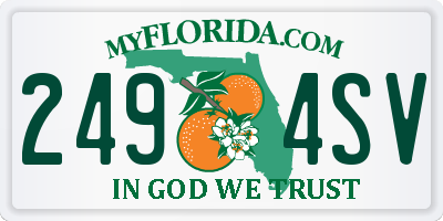 FL license plate 2494SV