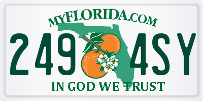 FL license plate 2494SY