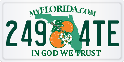 FL license plate 2494TE