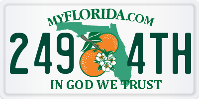 FL license plate 2494TH