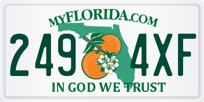 FL license plate 2494XF