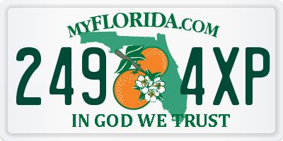 FL license plate 2494XP