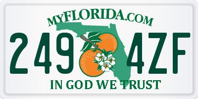 FL license plate 2494ZF