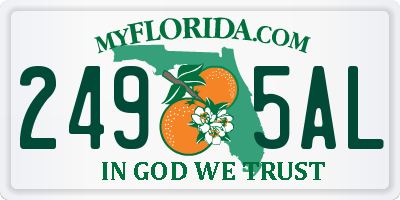 FL license plate 2495AL