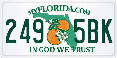 FL license plate 2495BK
