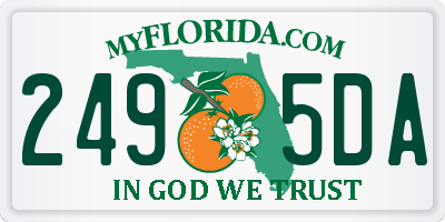 FL license plate 2495DA