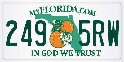 FL license plate 2495RW