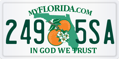 FL license plate 2495SA