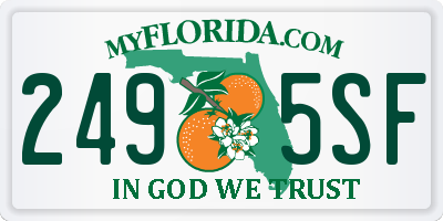 FL license plate 2495SF