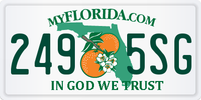 FL license plate 2495SG