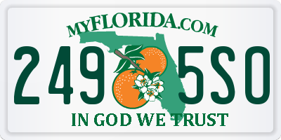FL license plate 2495SO