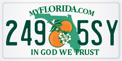 FL license plate 2495SY