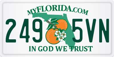 FL license plate 2495VN