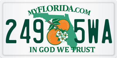 FL license plate 2495WA