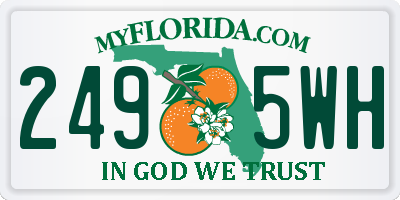 FL license plate 2495WH