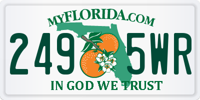 FL license plate 2495WR