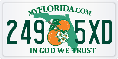 FL license plate 2495XD