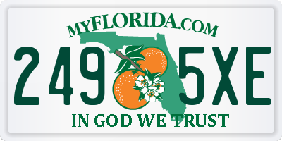 FL license plate 2495XE