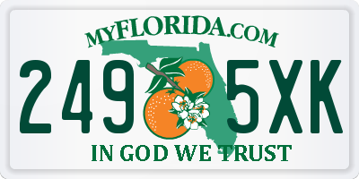 FL license plate 2495XK