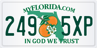FL license plate 2495XP